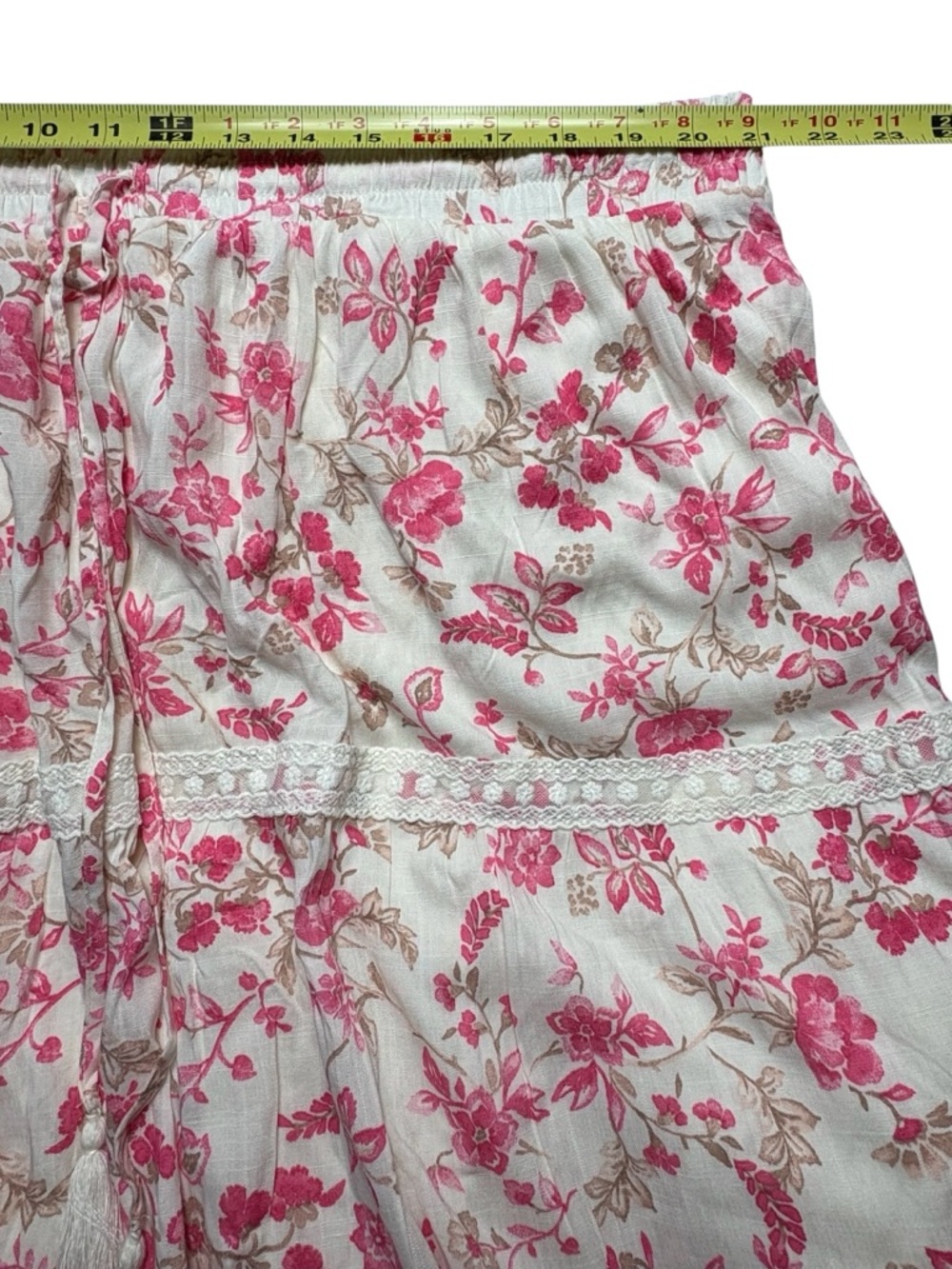 Torrid Tiered Floral Maxi Skirt Pockets Boho Pink Coral Size 3 3X 22/24 - Picture 6 of 10
